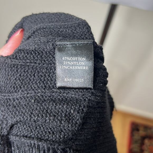 Barneys New York Black Vintage Open Neck Sweater - Picture 10 of 10